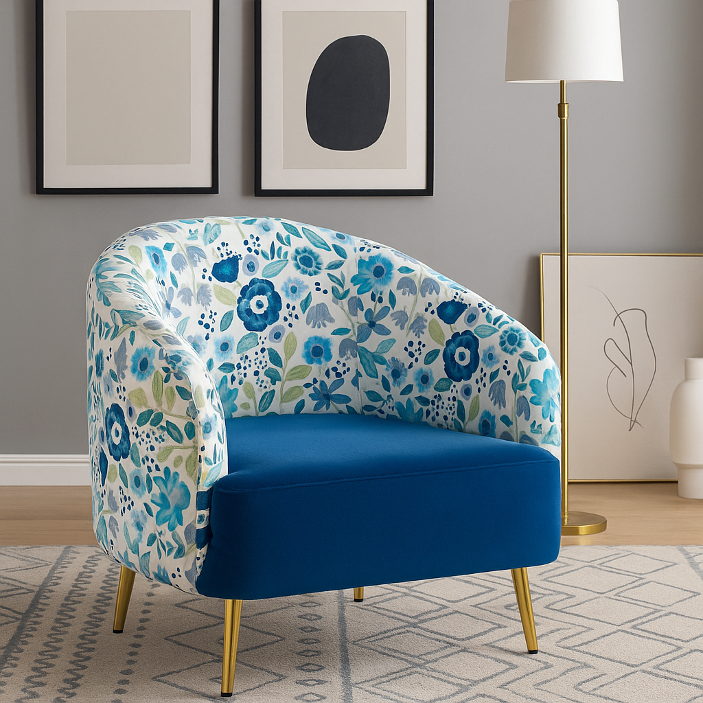 Azure Bloom Accent Chair