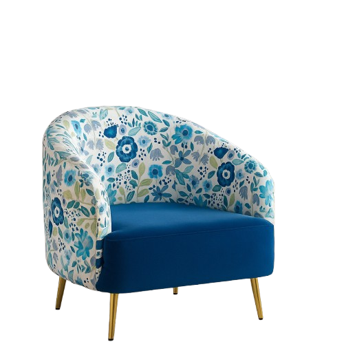 Azure Bloom Accent Chair