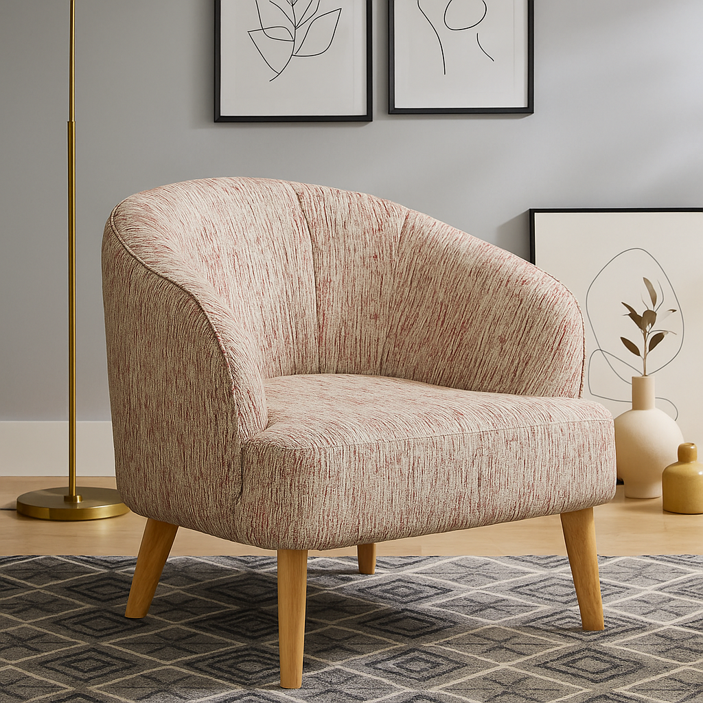 Textured Blush Accent Chair