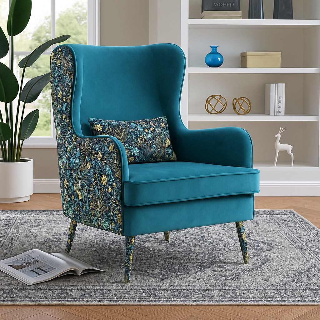 Verona Floral Wingback Chair