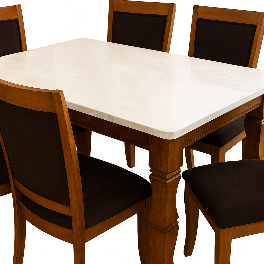 Regalia Wood & Marble Dining Set