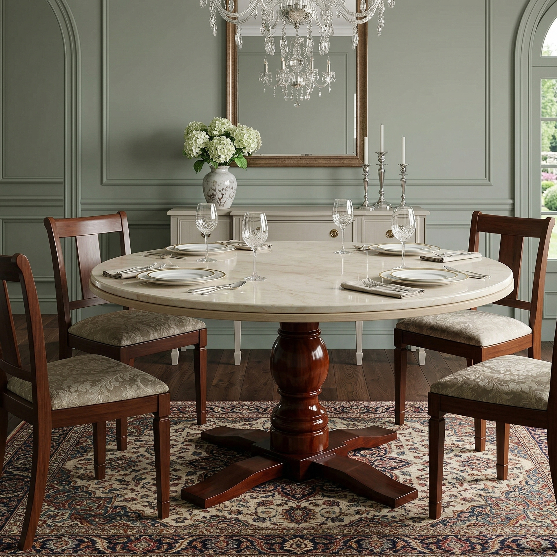 Classic Round Glossy Ply Dining Table