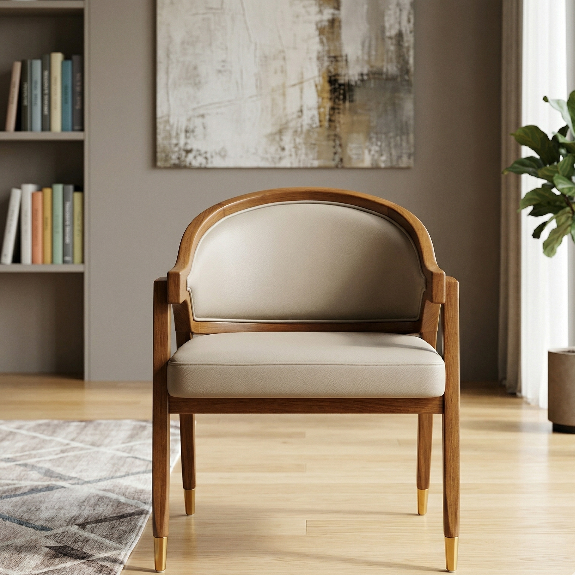 Luxury Wooden Arm Accent Chair