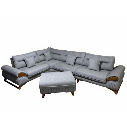 Serene Curve L-Shaped Sofa Set