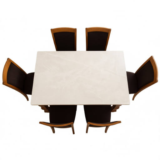 Regalia Wood & Marble Dining Set