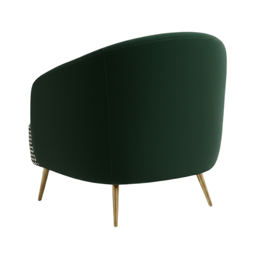 Emerald Houndstooth Accent Chair