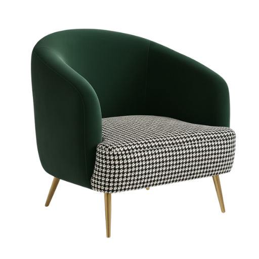 Emerald Houndstooth Accent Chair