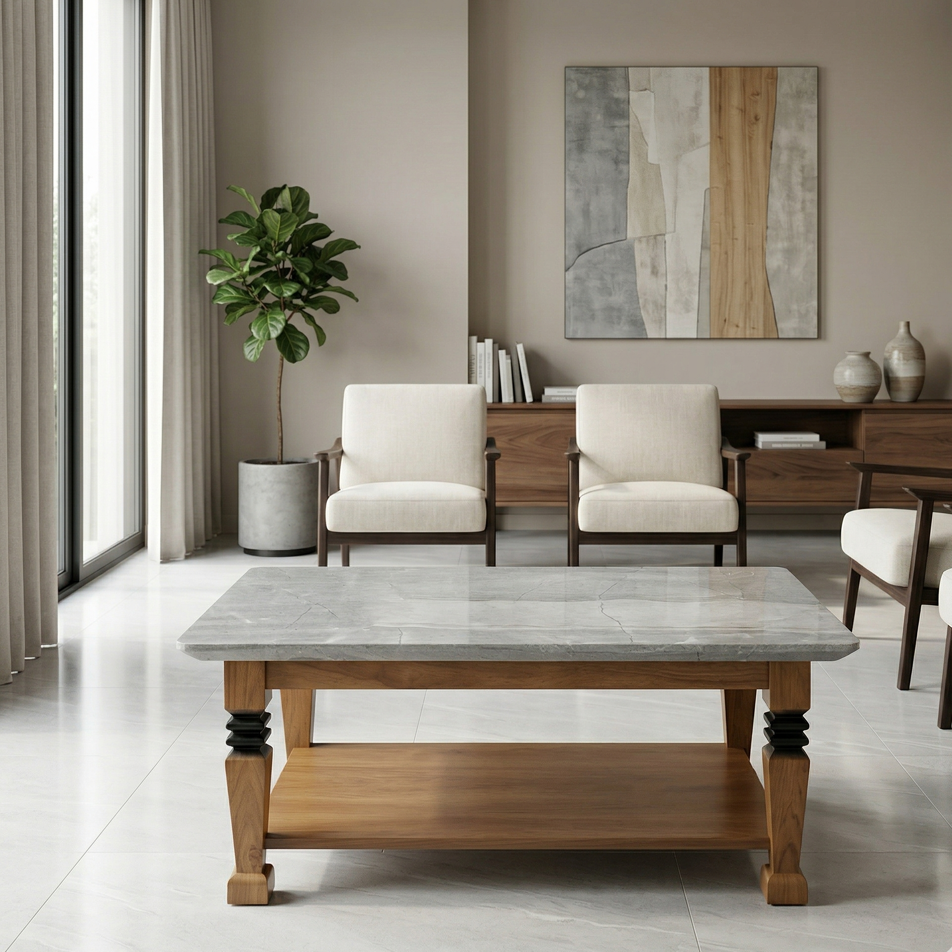 Modern Glossy Ply Top Coffee Table