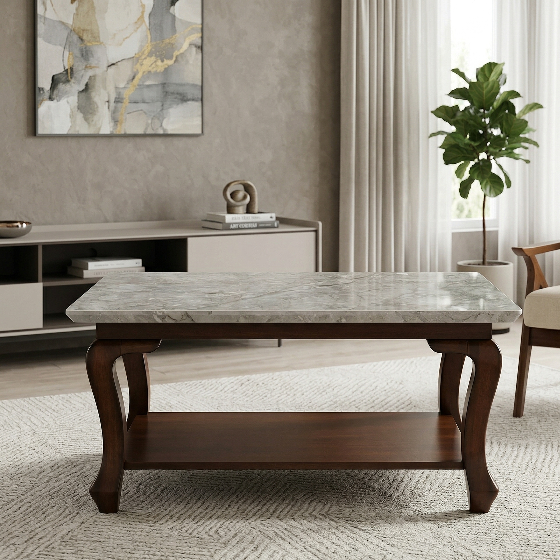 Modern Marble Top Coffee Table