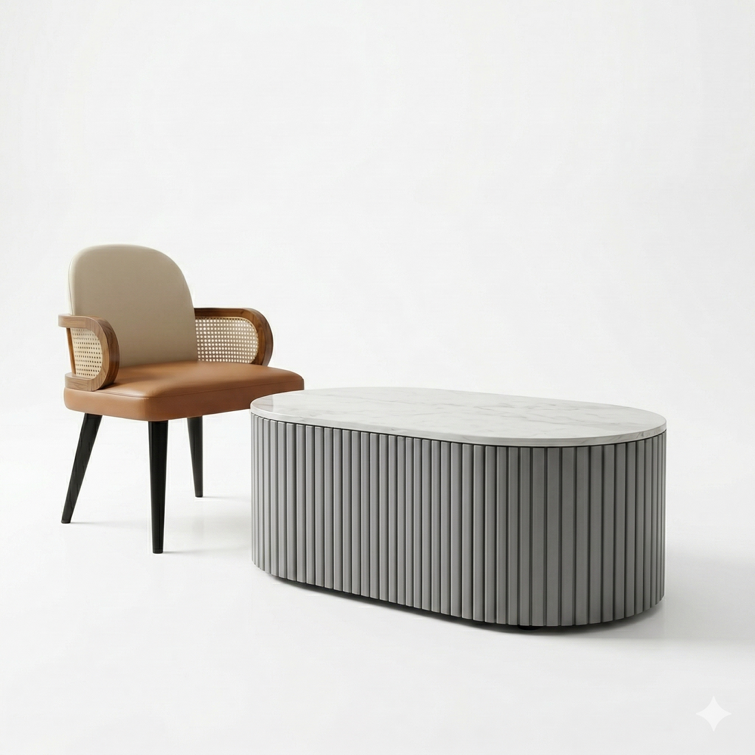 Modern Oval Glossy Ply Coffee Table with Storage