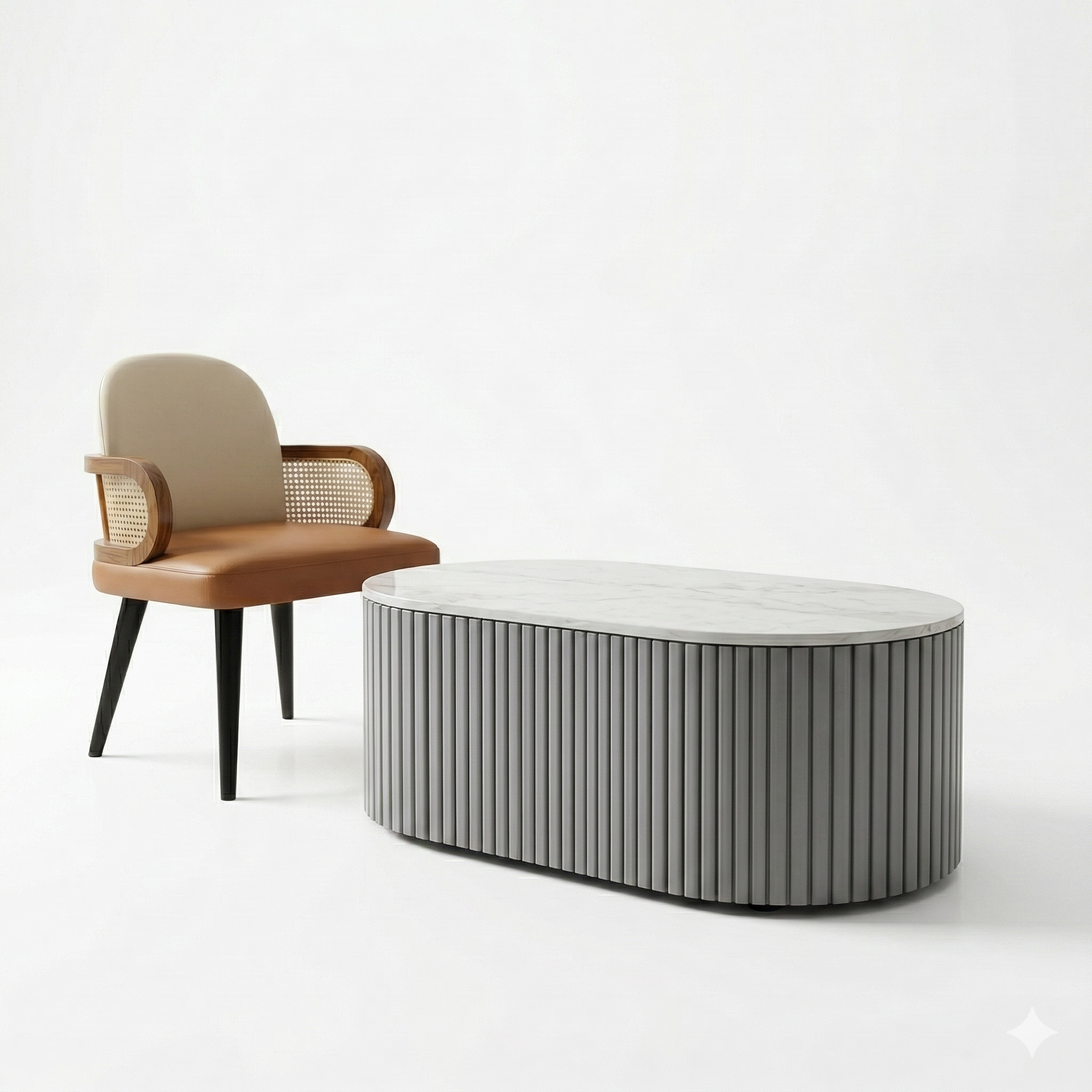 Modern Oval Glossy Ply Coffee Table with Storage