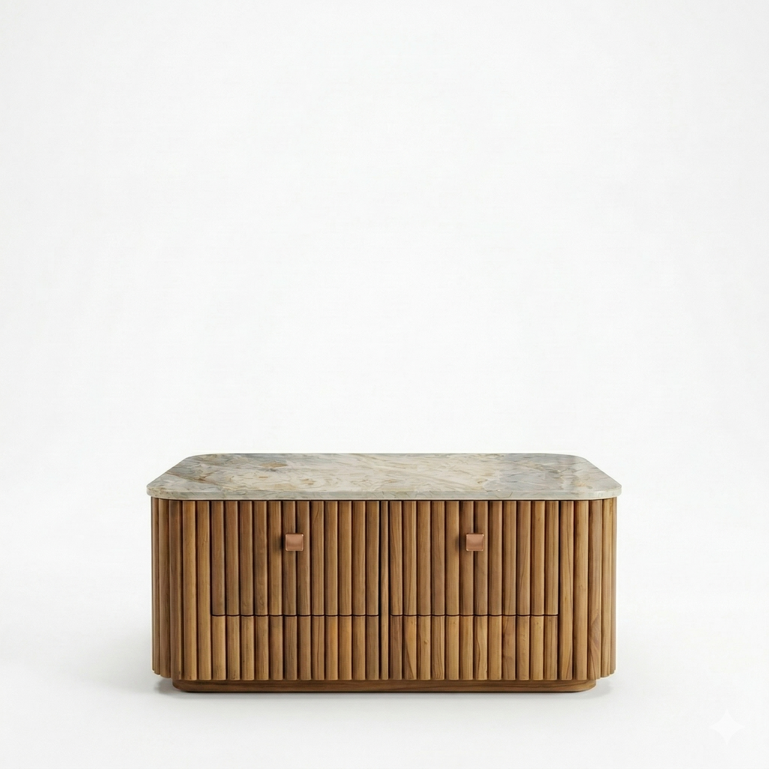 Modern Ribbed Storage Coffee Table