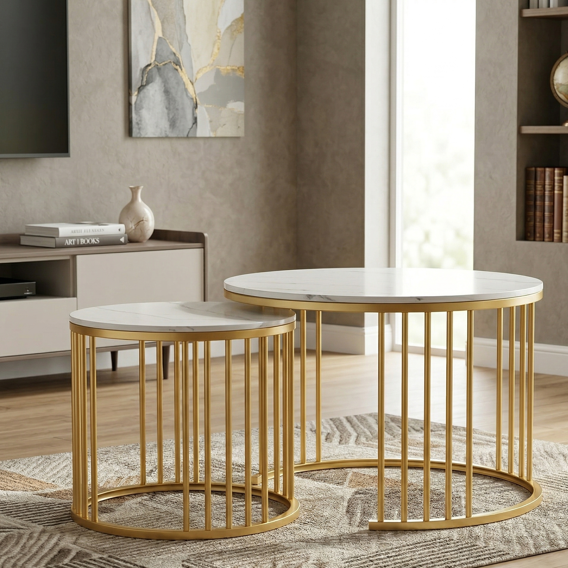 Modern Round Nesting Coffee Table Set