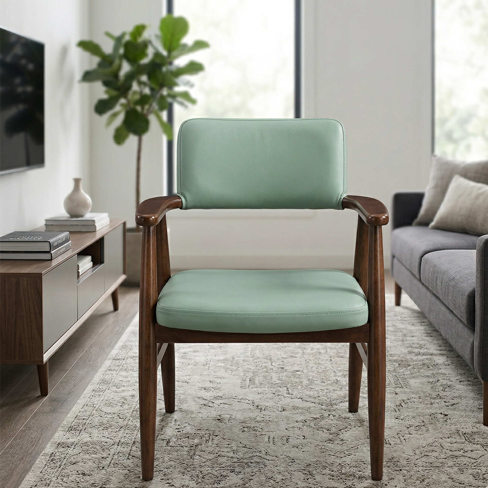 Modern Wooden Arm Dining Chair