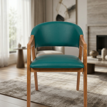Modern Wooden Armchair with Upholstered Seat