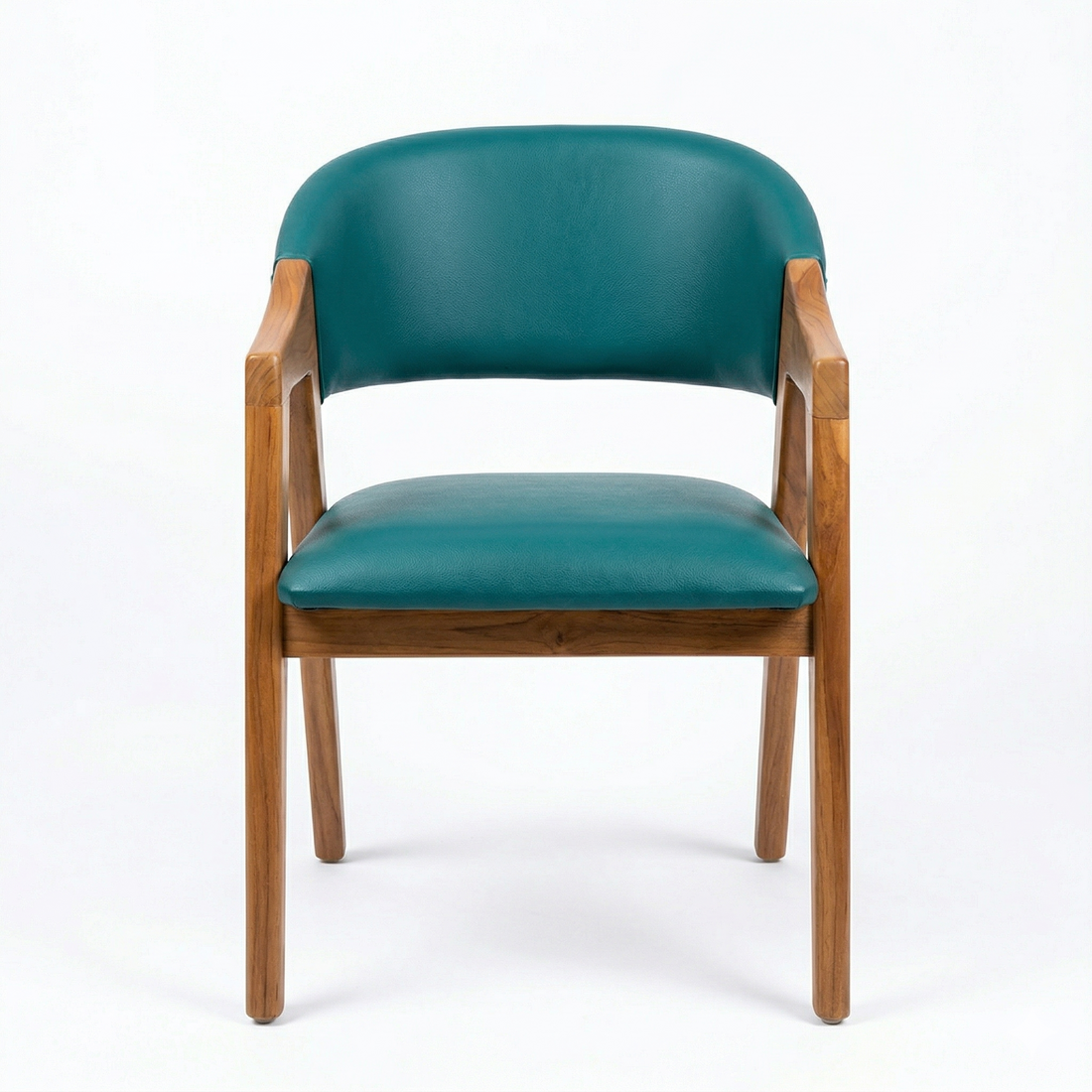 Modern Wooden Armchair with Upholstered Seat
