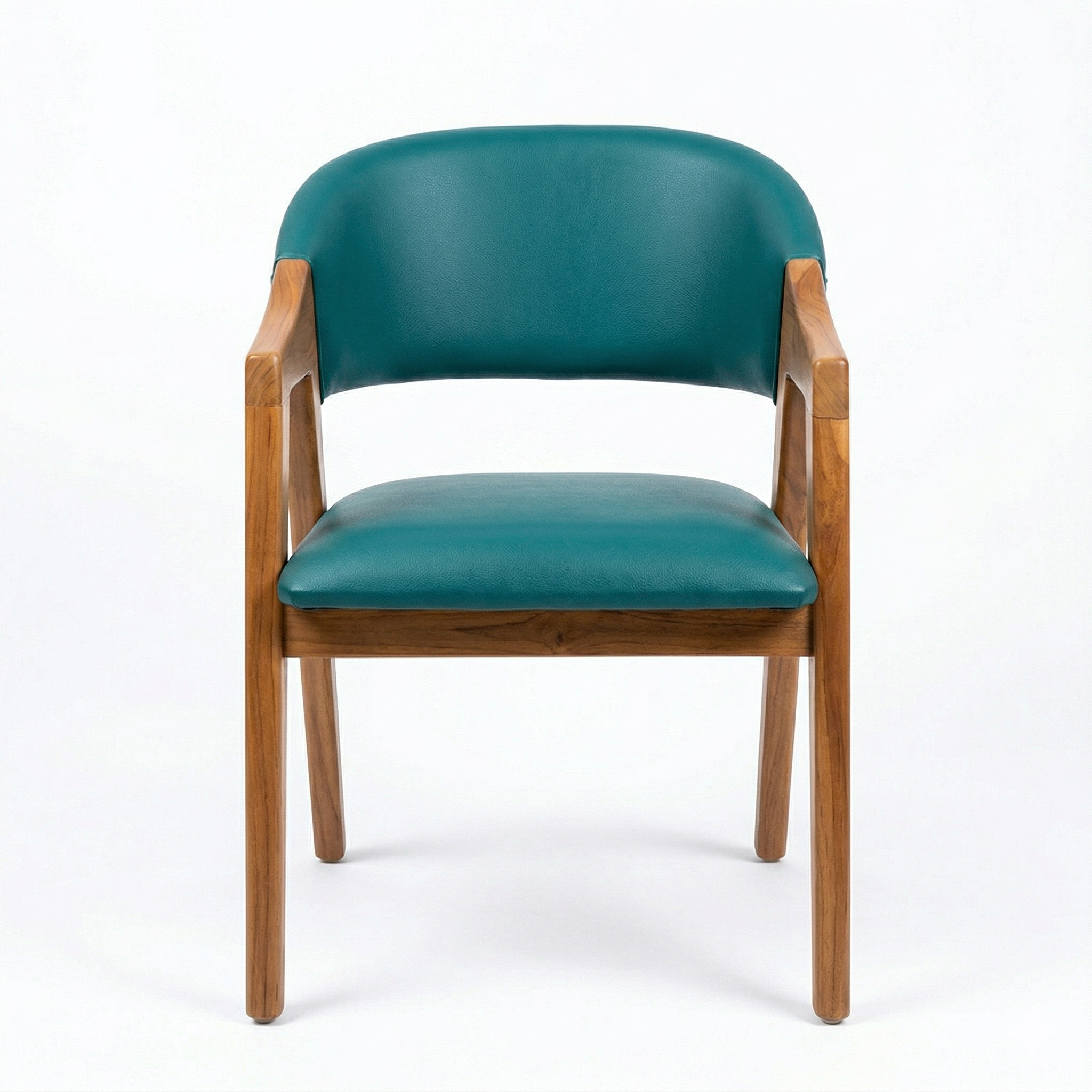 Modern Wooden Armchair with Upholstered Seat